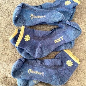 3 pair blue wool hiking socks
